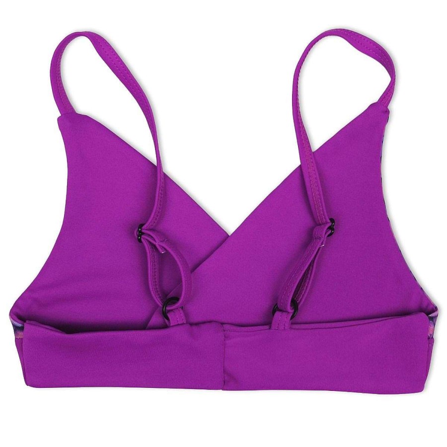 Badkleding Fin Fun Tops | Aziatische Magenta Omkeerbare Bikinitop Voor Meisjes