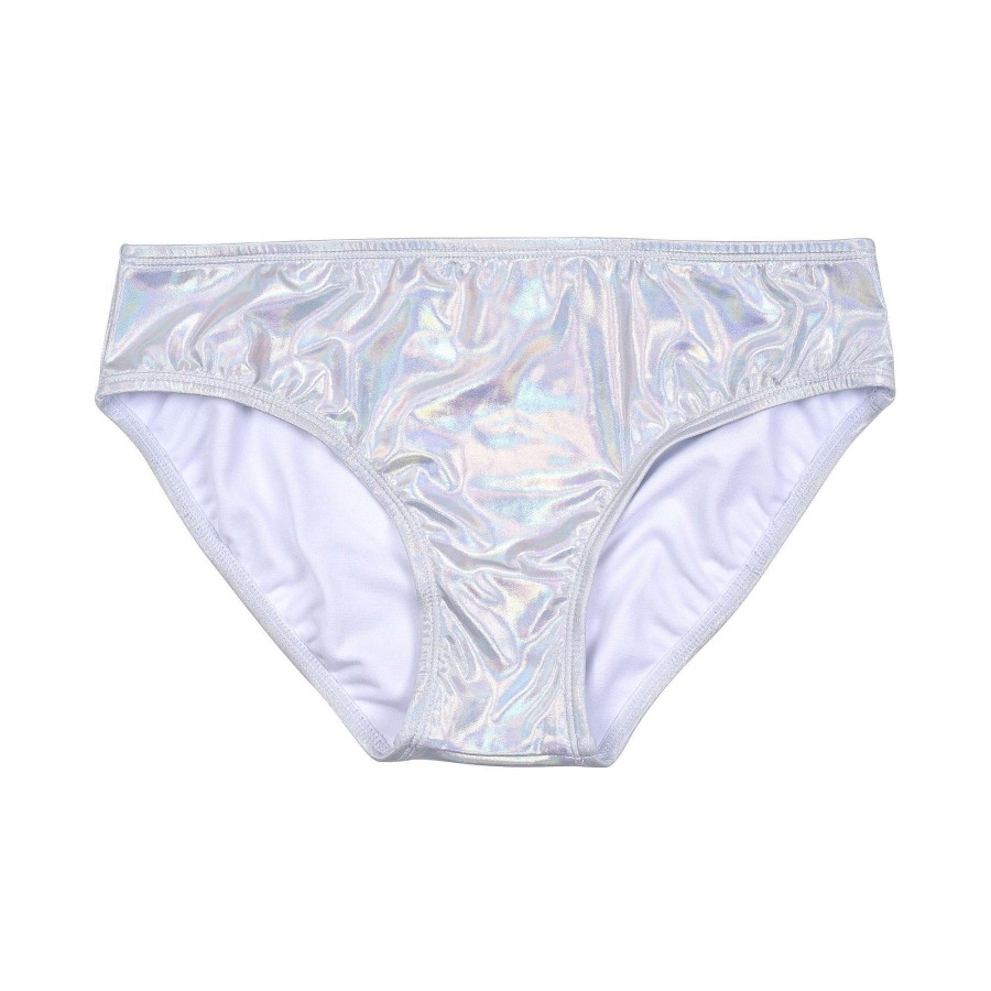 Badkleding Fin Fun Bottoms | Wit Iriserend Bikinibroekje