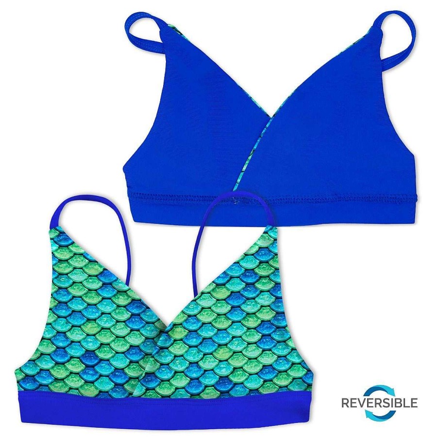 Badkleding Fin Fun Tops | Aussie Groene Omkeerbare Bikinitop Voor Meisjes