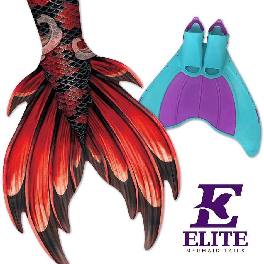 Zeemeerminstaarten Fin Fun Elite | Crimson Koi Neptune Elite Zeemeerminstaart