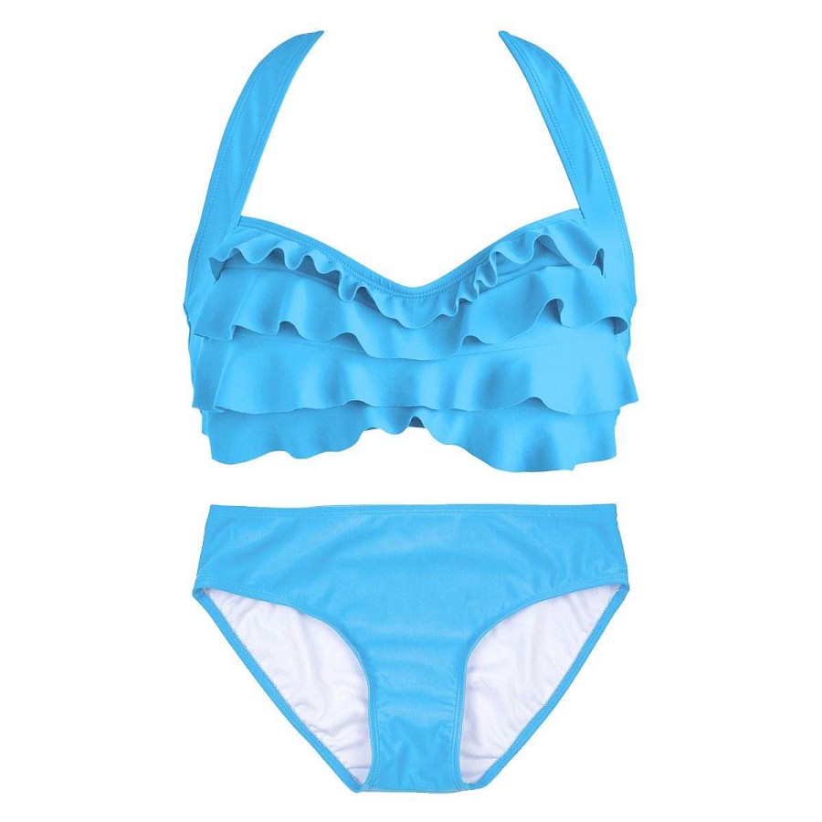 Badkleding Fin Fun Sets | Lichtblauwe Zeegolf Bikiniset