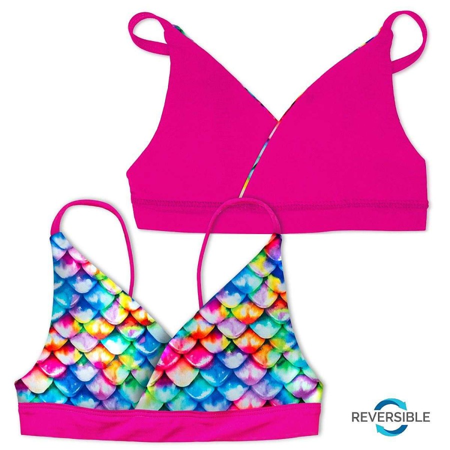 Badkleding Fin Fun Tops | Omkeerbaar Bikinitopje Rainbow Reef Voor Meisjes