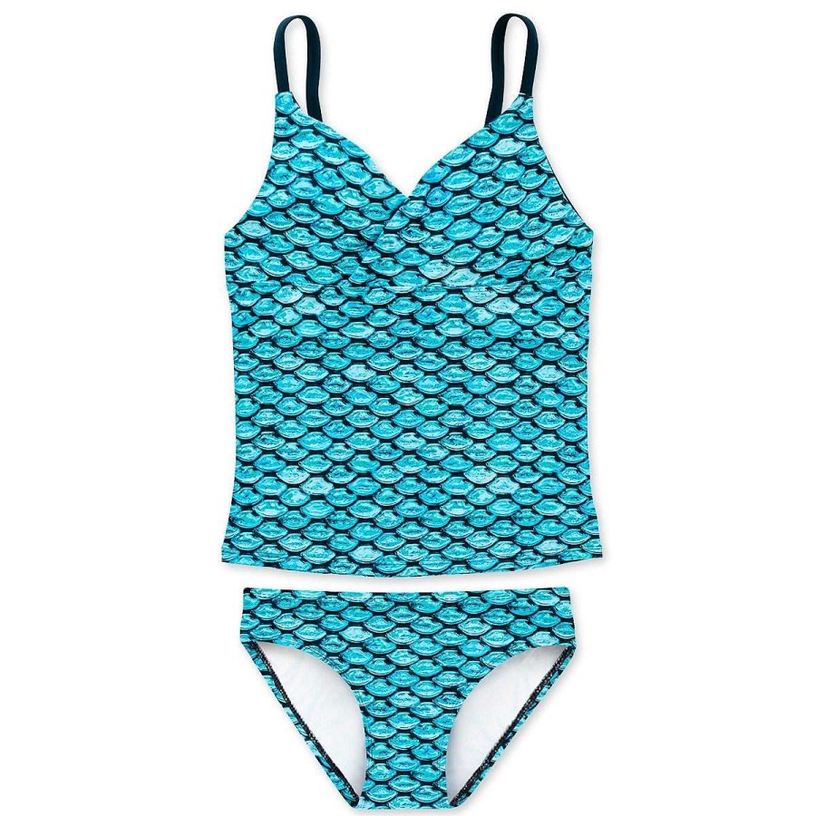 Badkleding Fin Fun Sets | Tidal Teal Tankiniset Voor Meisjes